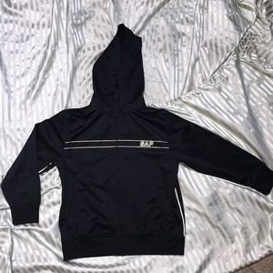 GapKids Black Zip Up Running Jacket Removable Hood